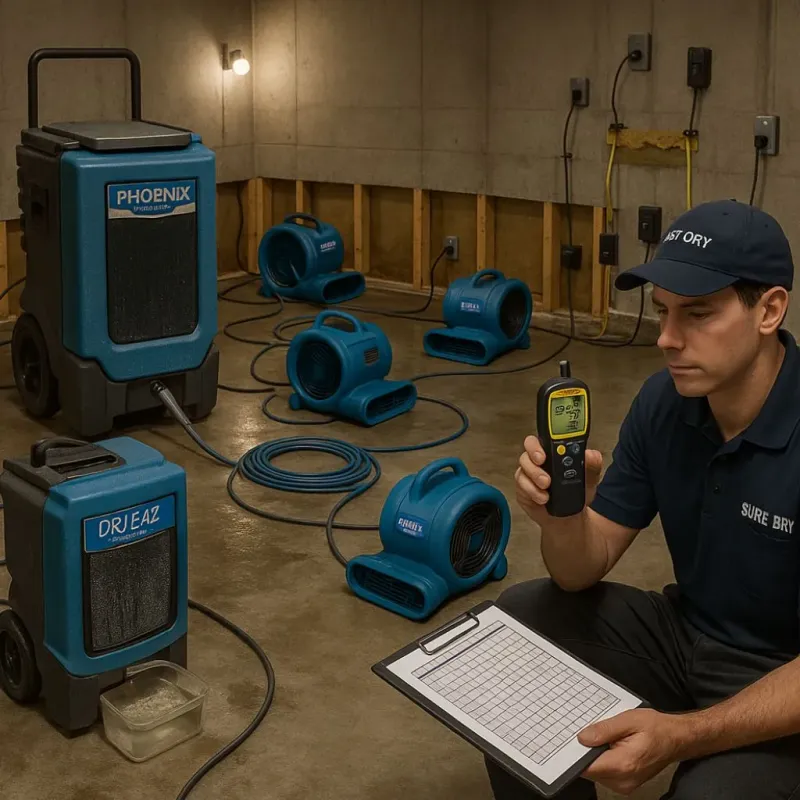 Structural Drying and Dehumidification process in Coplay, PA